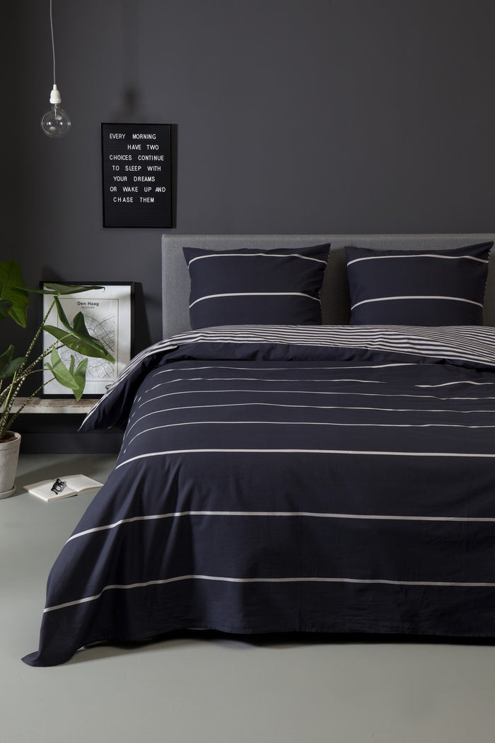 Ten Cate Katoenen Dekbedovertrek - 200x200|220 - Rima Grijs