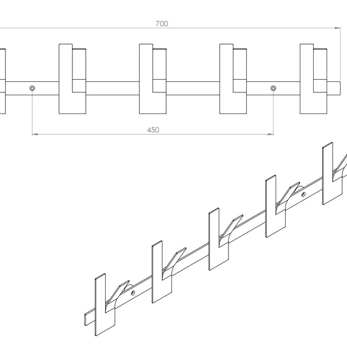 Gorillz Incision - Wandkapstok - 10 kapstokhaken - Groen