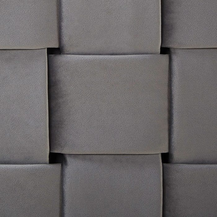 Beliani - LIMOUX - Tweepersoonsbed - Grijs - 140 x 200 cm - Fluweel