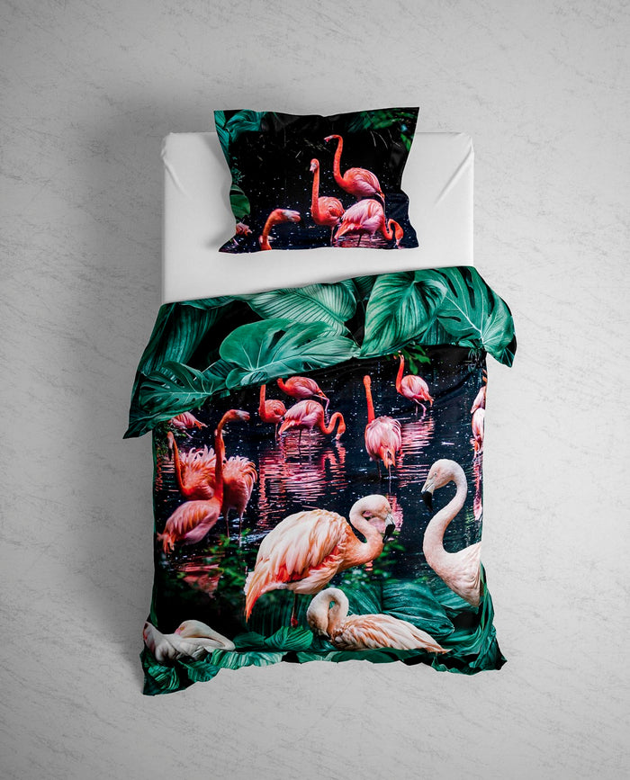 Heckett Lane Dekbedovertrek Katoen Satijn Goran - green