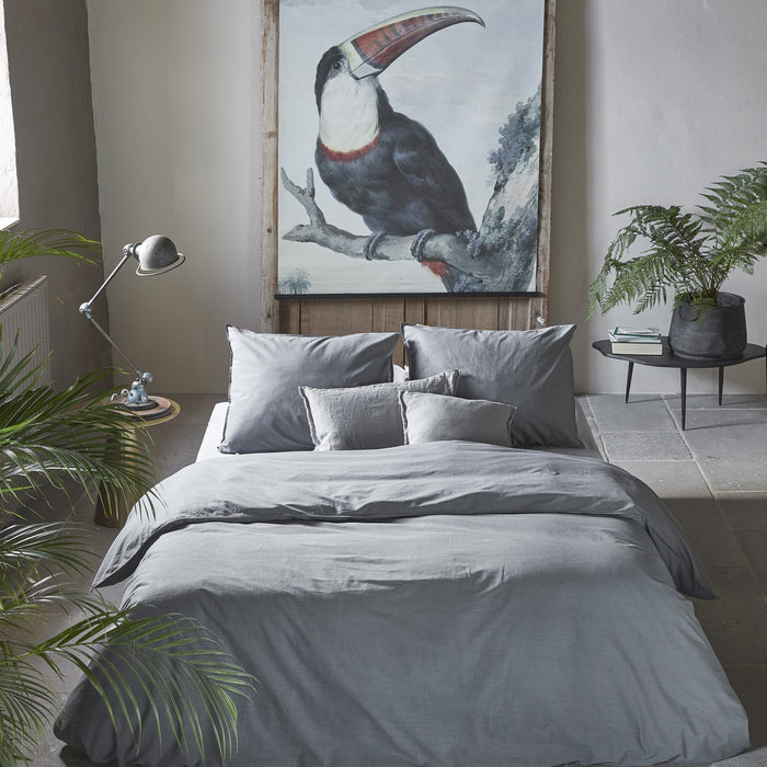 Walra Vintage Cotton Dekbedovertrek 140 x 220/240 cm - Elephant grey