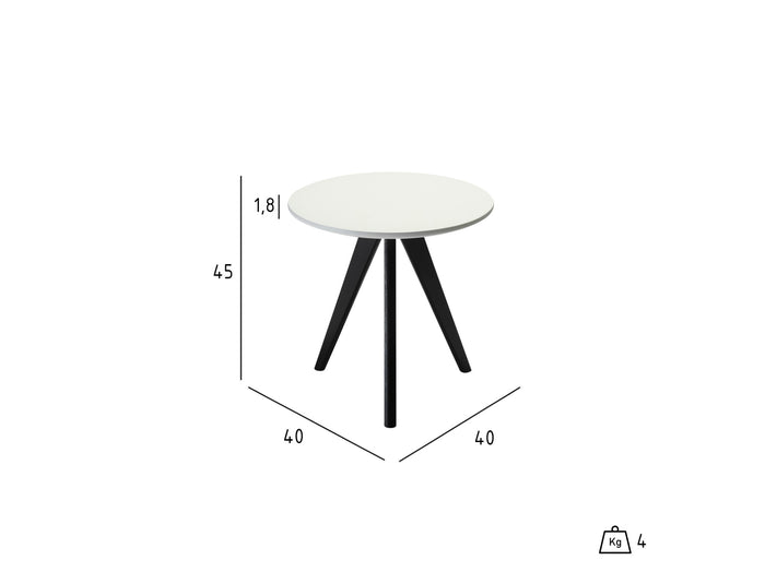 Hioshop Livie salontafel rond zwart|wit.