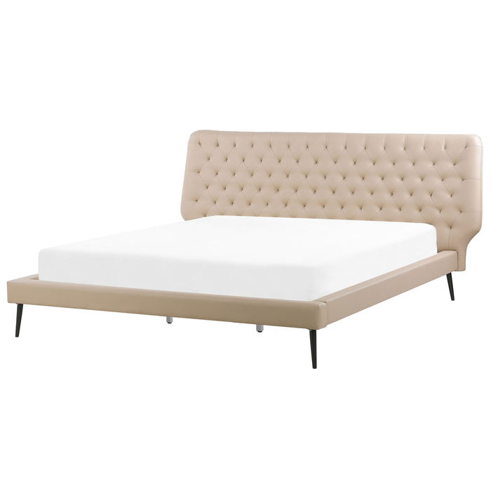 Beliani - ESSONNE - Slaapkamerset - Beige - 180 x 200 cm - Kunstleer