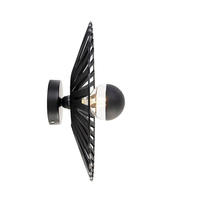 QAZQA Landelijke wandlamp zwart 40 cm - Leia