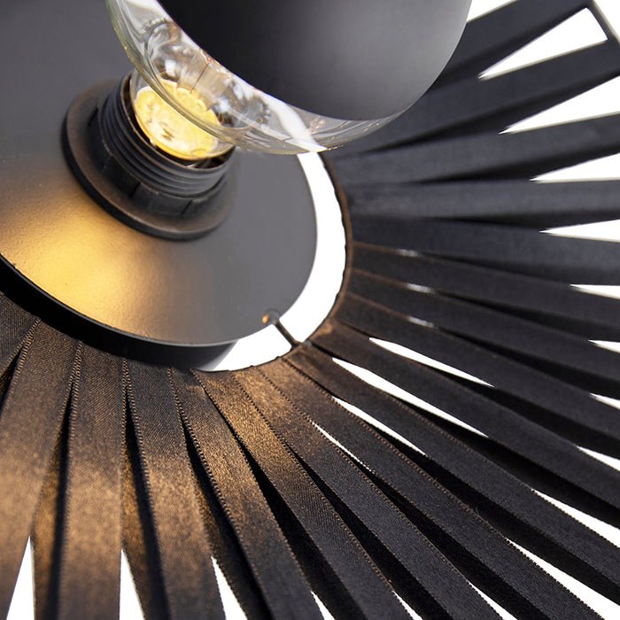 QAZQA Landelijke wandlamp zwart 40 cm - Leia