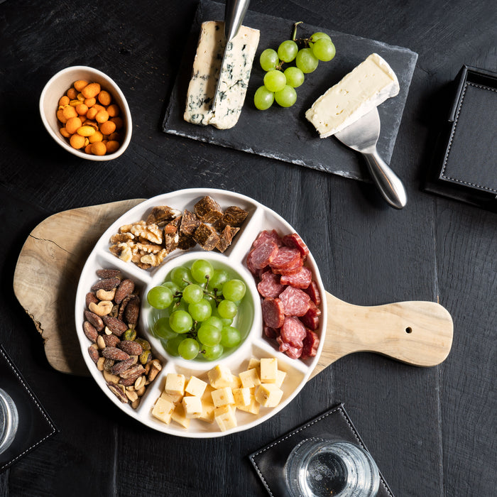 Krumble Tapasbord rond met 5 vakken - Wit