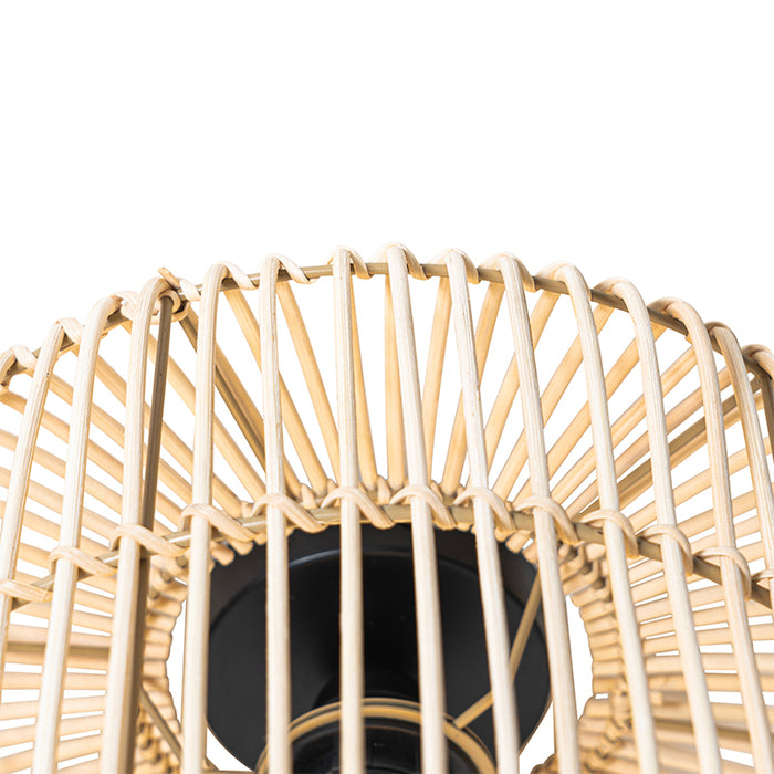 QAZQA Oosterse plafondlamp zwart met rotan - Maud