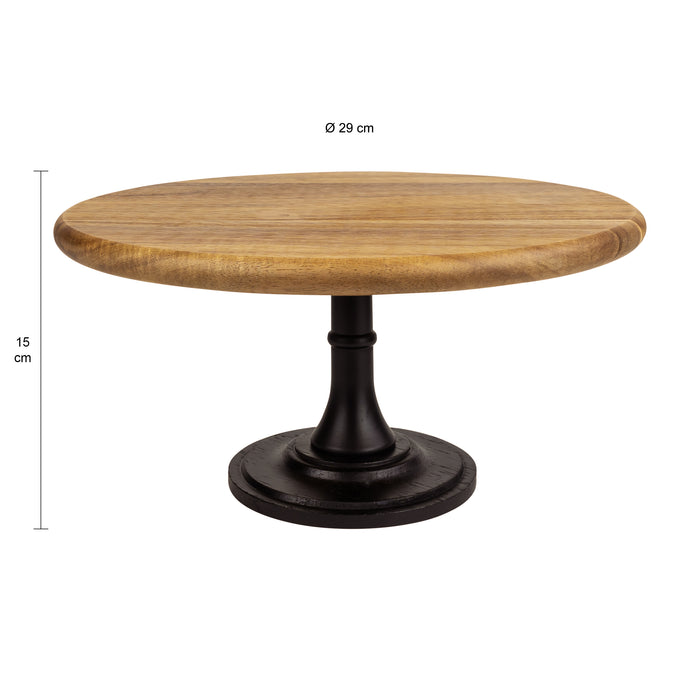 Krumble Taartplateau hout met zwarte poot - 29 x 15 cm