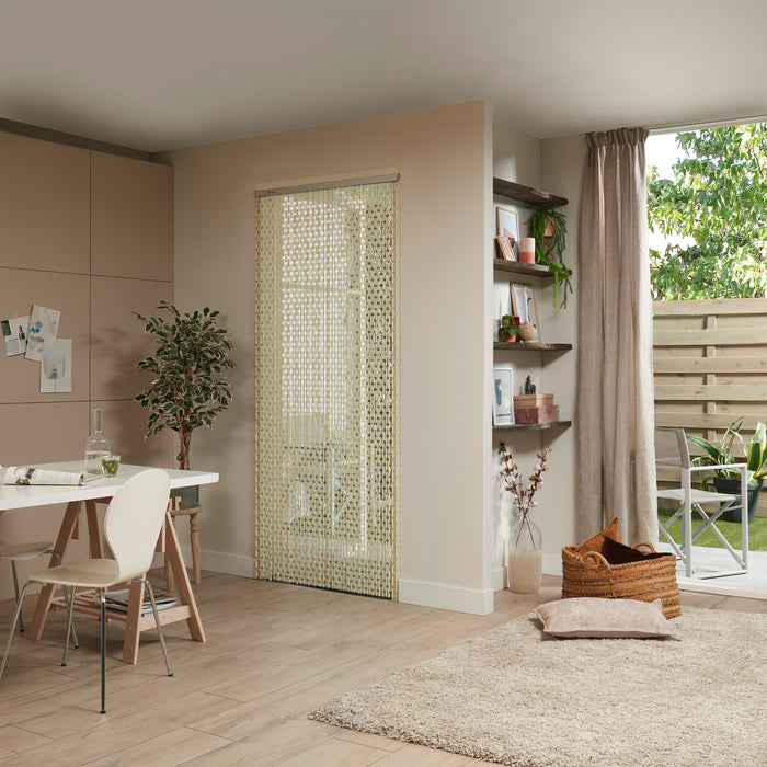 Livin'outdoor Tube Alu Rail Deurgordijn - Ivoorwit - 230x100