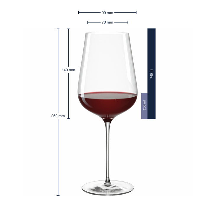 Leonardo Brunelli Rode Wijnglazen 6 st. - 0,74 L