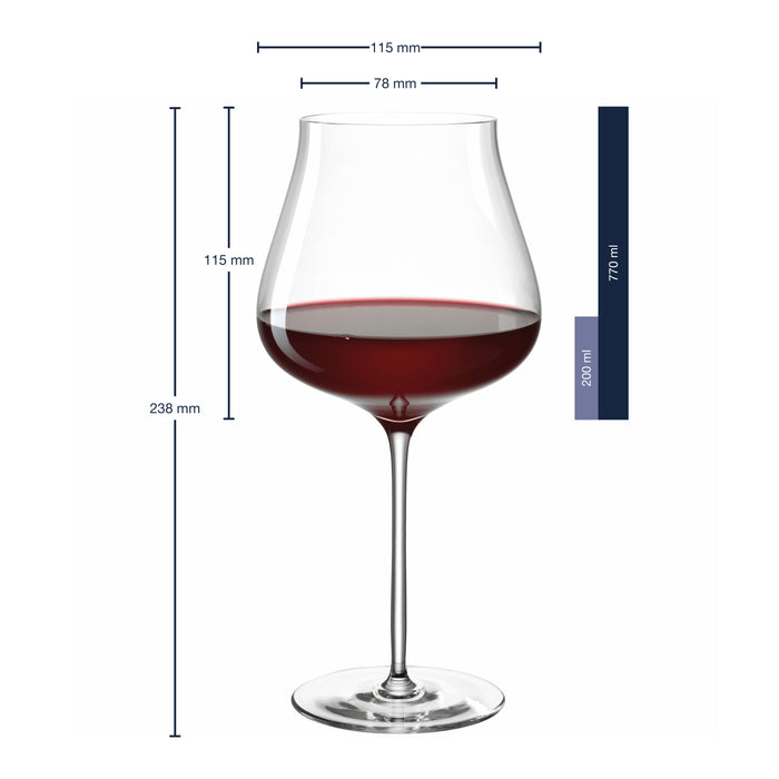 Leonardo Brunelli Burgundyglazen 6 st. - 0,77 L