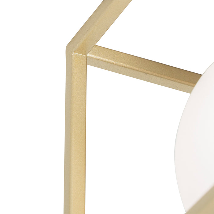 QAZQA Design tafellamp goud met wit glas - Aniek