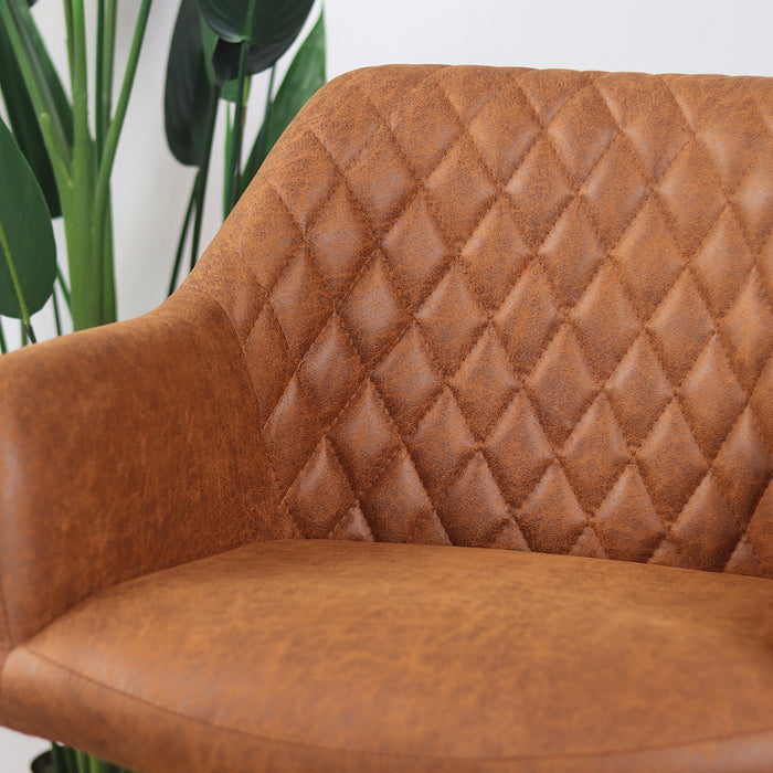 Bronx71 Eetkamerstoel met wieltjes Levi cognac eco-leer -