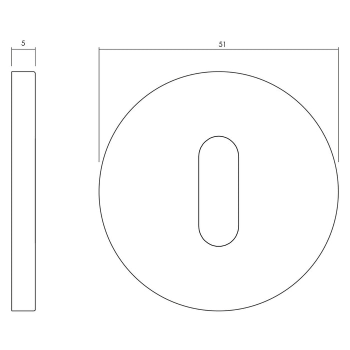 Olivari rozet rond met sleutelgat brons mat titaan PVD