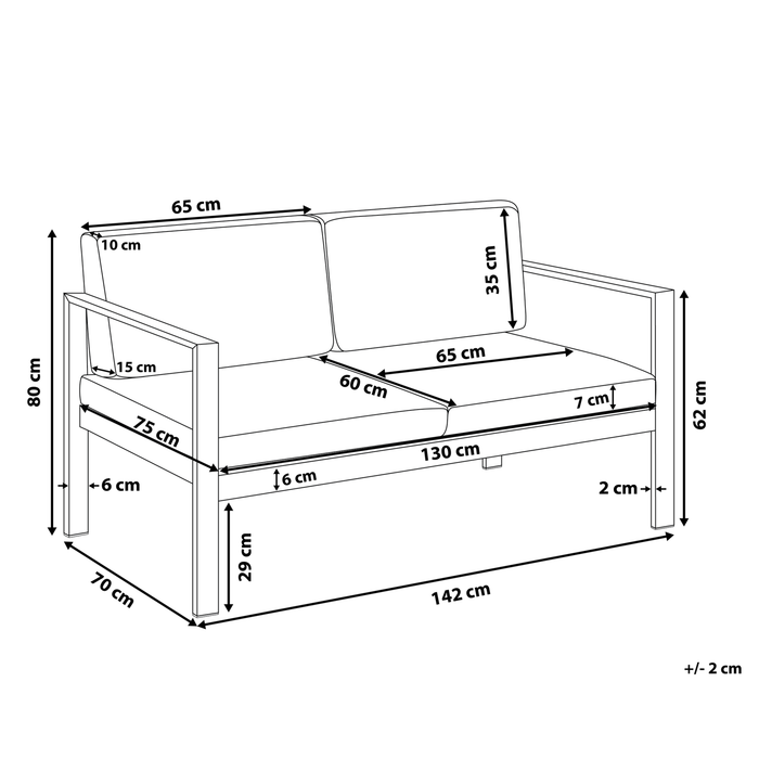 Beliani - SALERNO - Tuinbank - Donkergrijs - Aluminium
