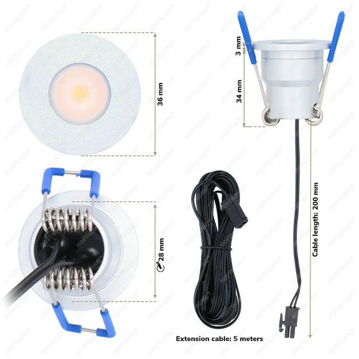 Milano - 8x Smart inbouwspots veranda – Complete Set – Wifi &