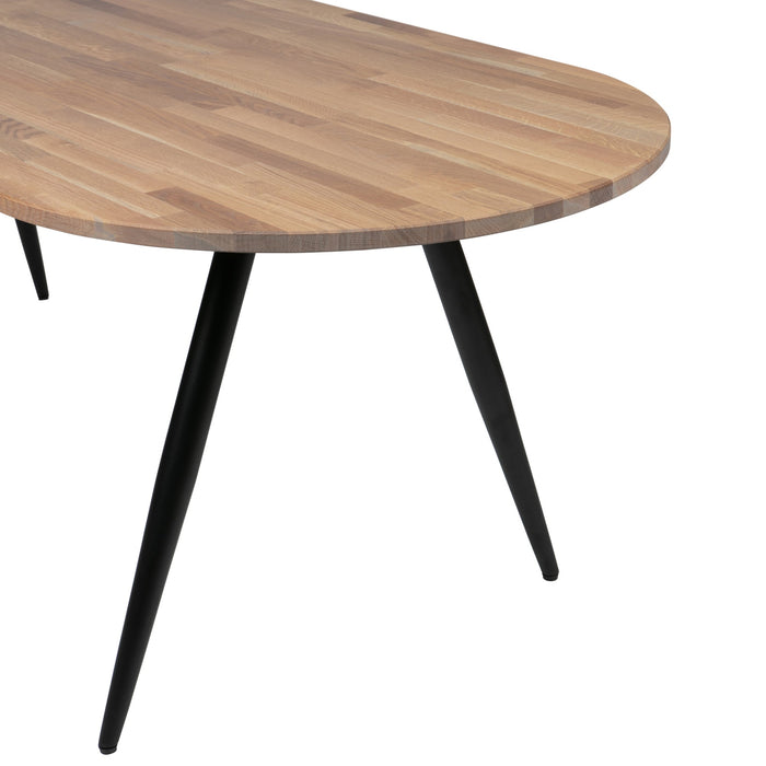 WOOOD Tablo Ovaal Tafelblad Incl. 2-Standen Poot - Grijs -74,4x220x90