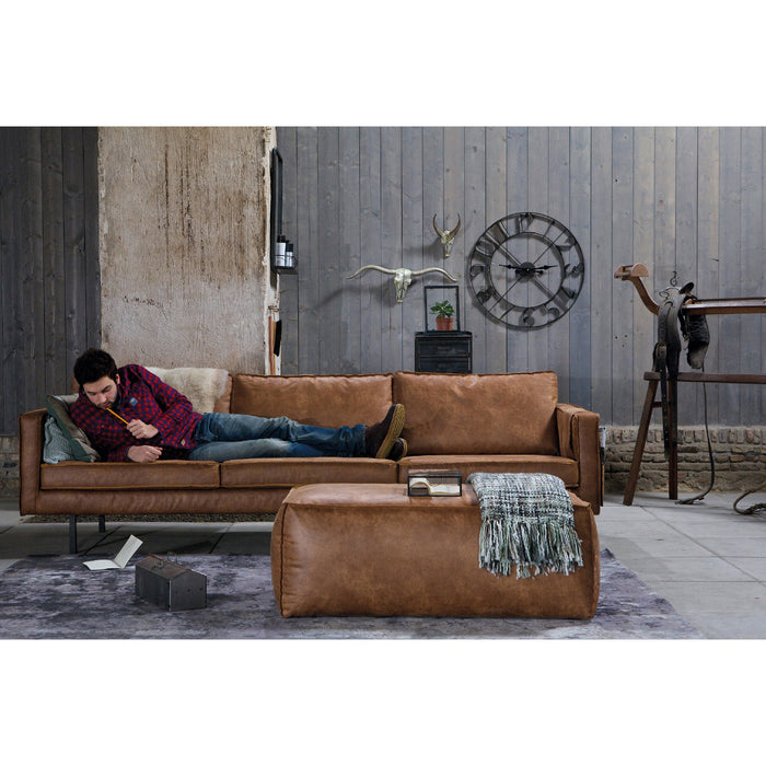 WOOOD Rodeo Poef - Eco-leder - Cognac