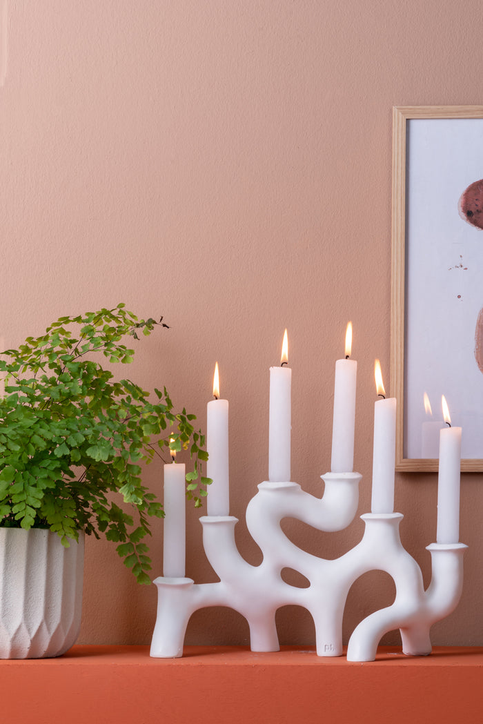 present time Kandelaar Swirls Large - White