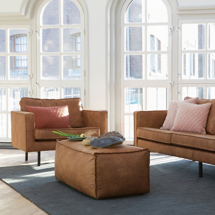 WOOOD Rodeo 3-zitsbank - Eco-leder - Cognac