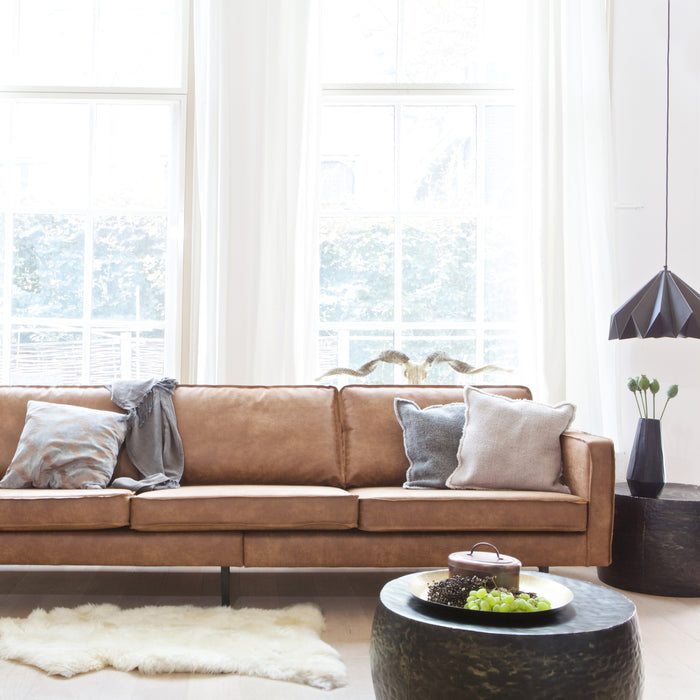 WOOOD Rodeo 3-zitsbank - Eco-leder - Cognac