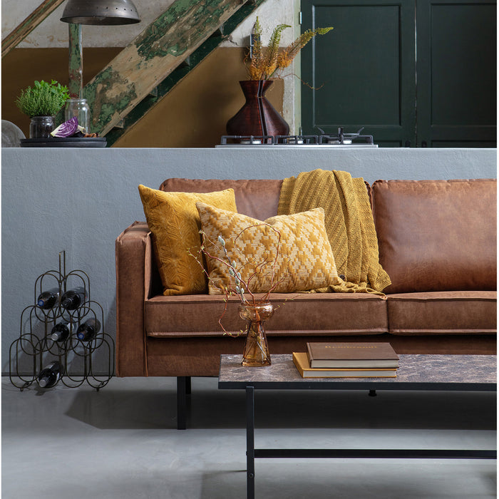 WOOOD Rodeo 3-zitsbank - Eco-leder - Cognac