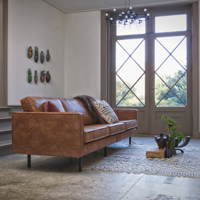 WOOOD Rodeo 3-zitsbank - Eco-leder - Cognac