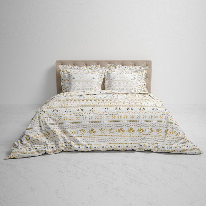 Heckett Lane Dekbedovertrek Katoen Satijn Barbola - bone brown