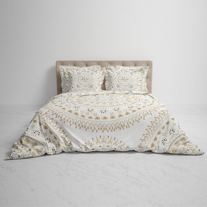 Heckett Lane Dekbedovertrek Katoen Satijn Barbola - bone brown