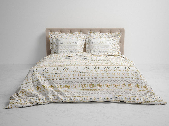 Heckett Lane Dekbedovertrek Katoen Satijn Barbola - bone brown