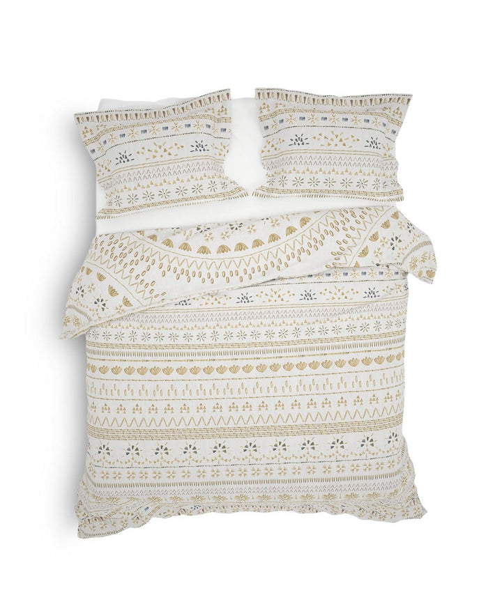 Heckett Lane Dekbedovertrek Katoen Satijn Barbola - bone brown