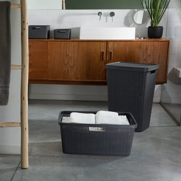 Curver Jute Wasbox 58 L - Donkergrijs