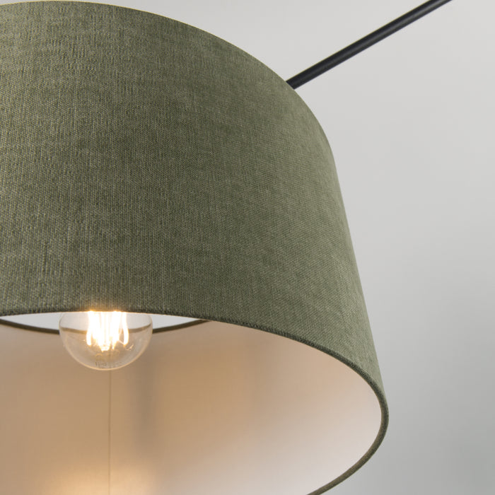 QAZQA Hanglamp zwart met kap 35 cm groen verstelbaar - Blitz