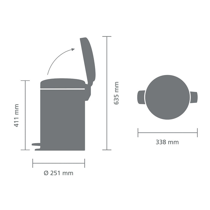 Brabantia NewIcon Pedaalemmer 12 L - Metallic Gold