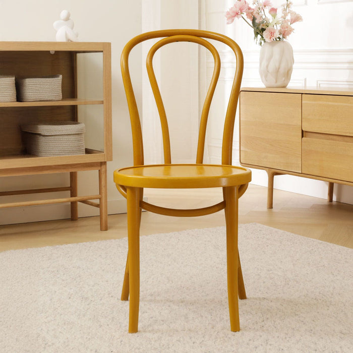 Fameg Vienna Thonet No. 18 houten bistrostoel geel