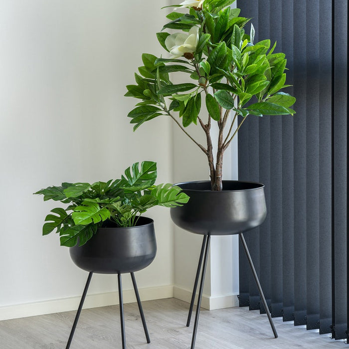 Artichok Evie staande bloempot zwart - set van 2