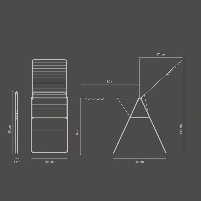 Brabantia HangOn Droogrek 25 Meter - Matt Black