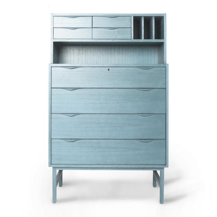 HKliving Wooden Secretaire - grijsblauw