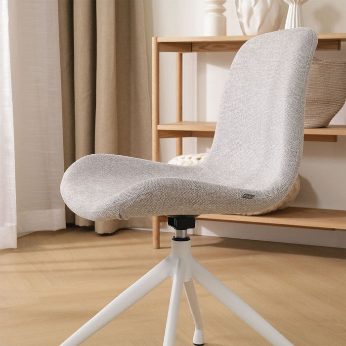 Nolon Nola-Fé Eetkamerstoel Lichtgrijs - Draaibaar Wit Onderstel