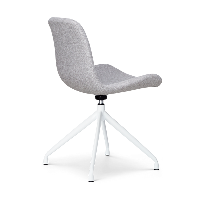 Nolon Nola-Fé Eetkamerstoel Lichtgrijs - Draaibaar Wit Onderstel