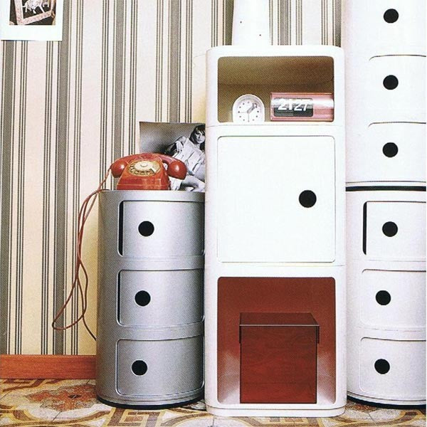 Kartell Componibili Kast Ø 32 cm - 3 Modules - Zilver