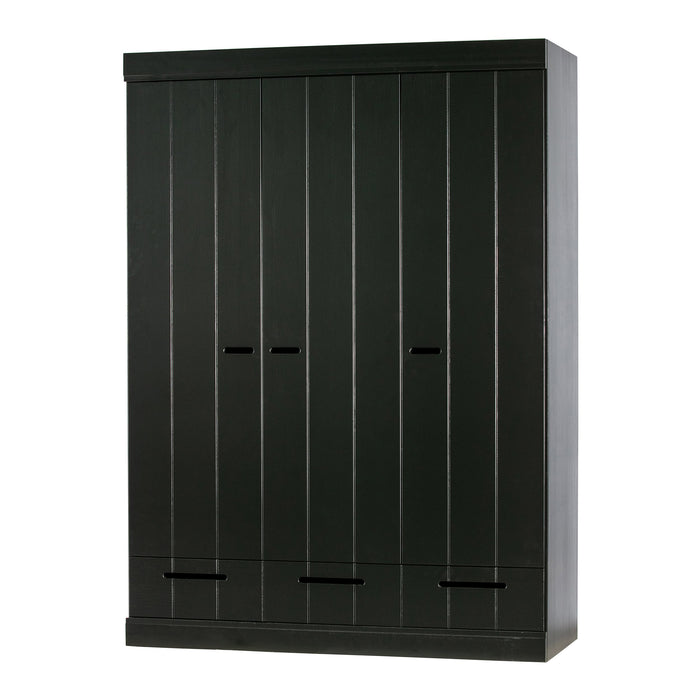 WOOOD Connect Kledingkast H 195 x B 140 x D 53 cm - Lades, Planken en Roede - Zwart