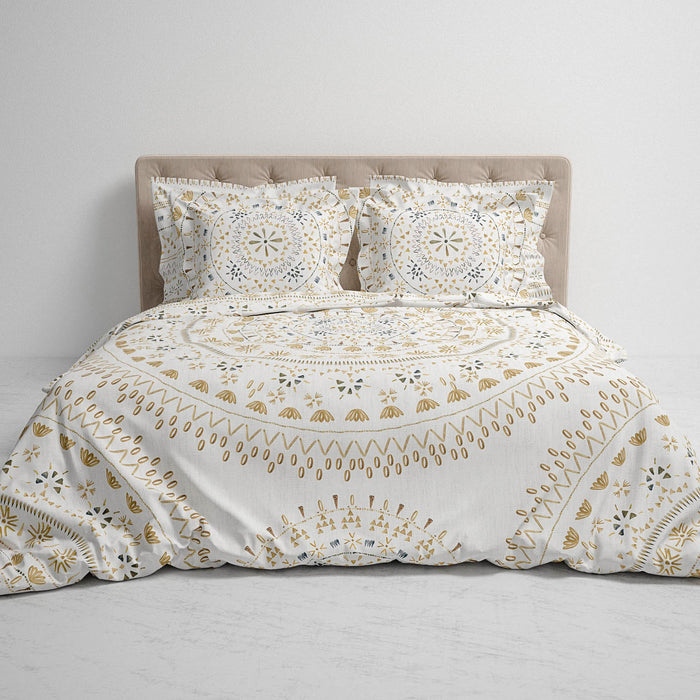 Heckett Lane Dekbedovertrek Katoen Satijn Barbola - bone brown