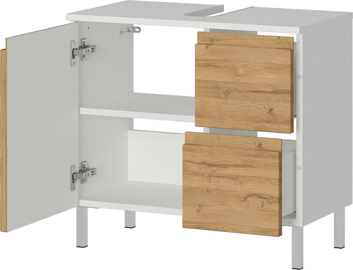 Germania Torrance Wastafelonderkast 60 cm Wit | Eiken