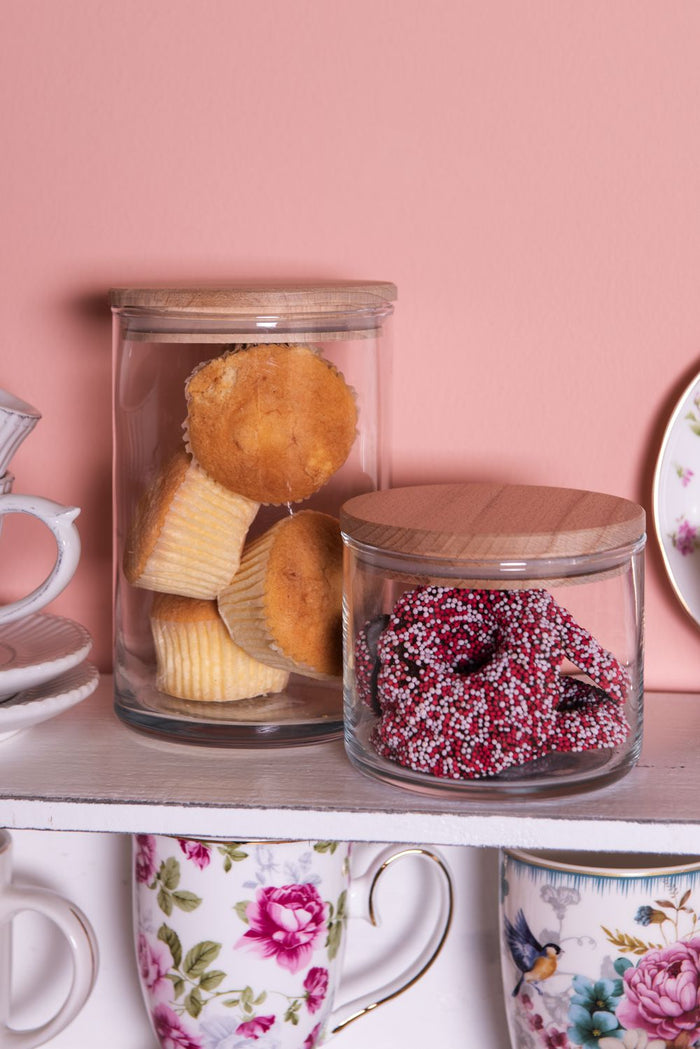 Clayre & Eef Voorraadpot 1050 ml Glas Voorraadbus Bewaarpot Opbergpot