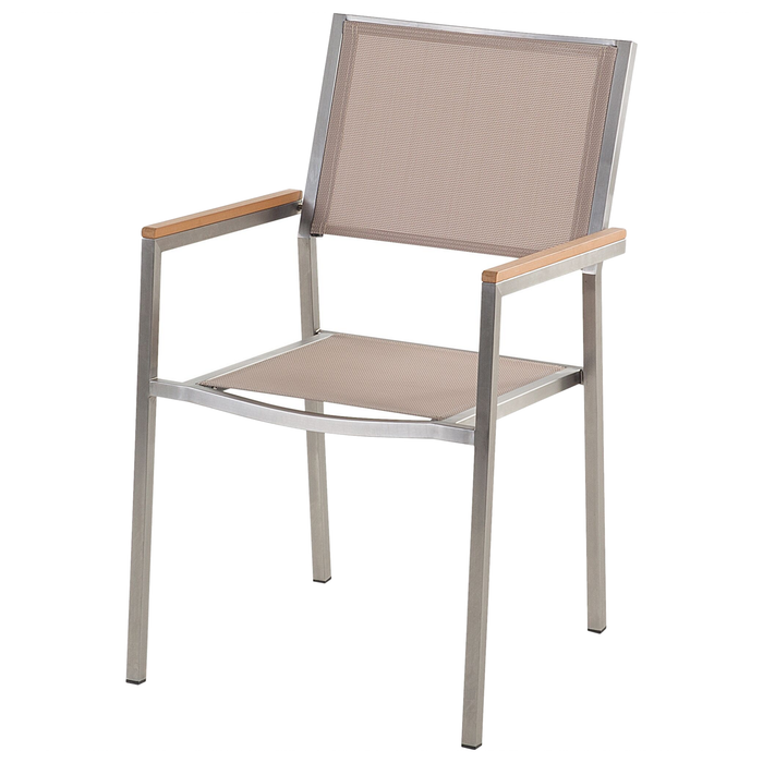 Beliani - GROSSETO - Tuinset voor 8 - Grijs|Beige - Graniet