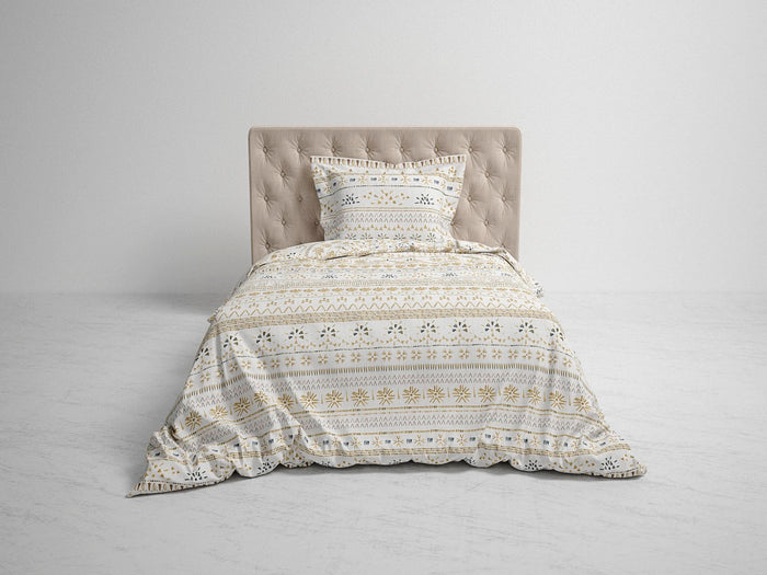 Heckett Lane Dekbedovertrek Katoen Satijn Barbola - bone brown