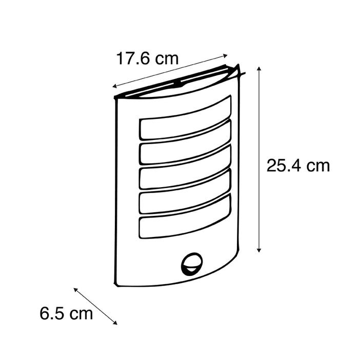 QAZQA Buiten wandlamp zwart IP44 met bewegingssensor - Miro