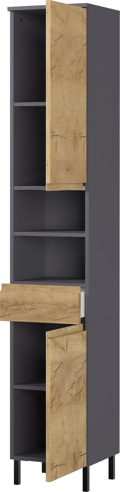 Germania Salinas Badkamerkast Hoog Grafiet | Eiken
