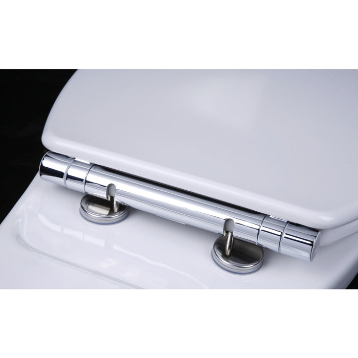 Tiger Boston Toiletbril met Deksel Duroplast - Wit / RVS Geborsteld